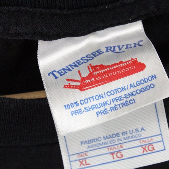 Vintage Tennessee River Shirt Mens Black Short Sleeve Halloween Graphic Logo XL - Picture 6 of 9